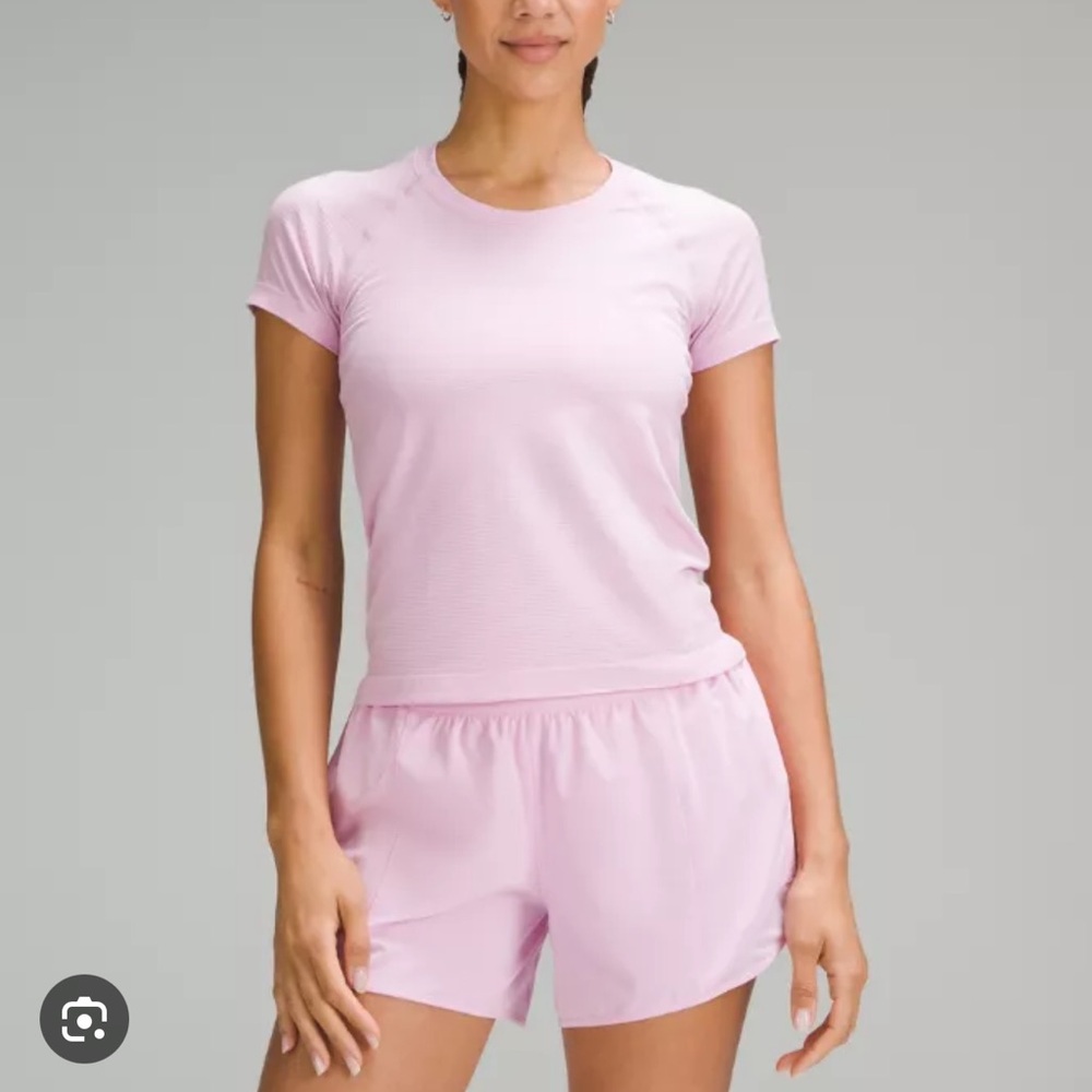 Lululemon Swiftly Tech Short-Sleeve Waist Length Shirt 2.0 in Vita Pink
